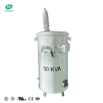 Купить Трансформатор столбовой однофазный мощностью 50 кВА, устанавливаемый на опоре, для распределения электроэнергии 34500 В на 120 В, сертифицированный по стандартам ANSI, IEEE, UL, производители Производство в сети