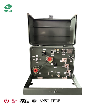 Купить Однофазный трансформатор распределительный, устанавливаемый на площадке, 100 кВА, 13800 В на 240 В, соответствует стандарту DOE 2016, для наружного распределения Производство в сети