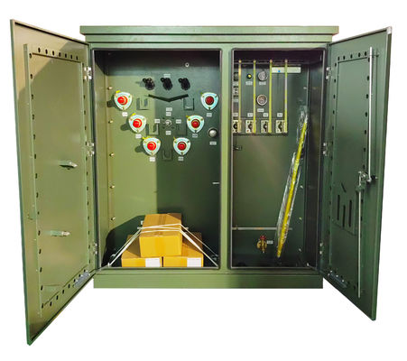 Трехфазный тип пусковая площадка масла 300KVA трансформатора установил 12470V 240Y