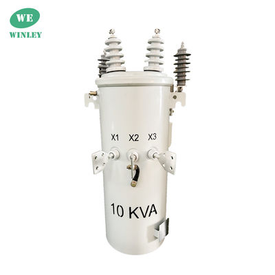 10 Kva ANSI / IEEE Стандартный однофазный столбиковый распределительный трансформатор с 2 проводами от 4160 В до 120 В