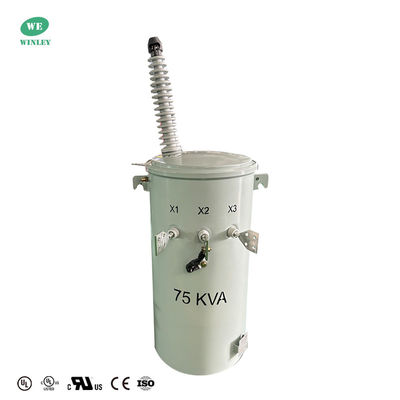 Трансформатор столбовой однофазный 75 кВА, устанавливаемый на опоре воздушной линии электропередачи, 34,5 кВ на 120 В, стандарты ANSI IEEE DOE 2016