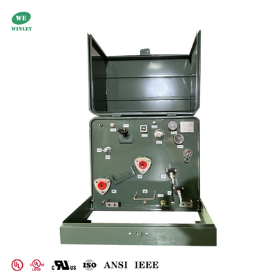 UL Перечисленные 75Kva однофазные трансформаторы, установленные на подставке Распределение мощности 480V до 120V Стандарты ANSI IEEE