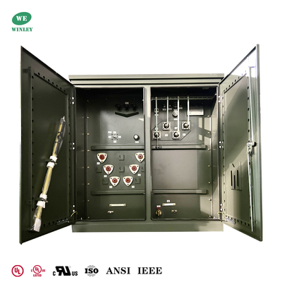 Американский стандарт UL / CUL сертифицированный 2000Kva Трехфазный трансформатор, установленный на подставке 12470V до 480V