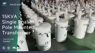 Трансформатор 15 кВА, установленный на столбе, масляный силовой трансформатор 13,8 кВ, стандарт CSA C2.2, сертифицированный cUL