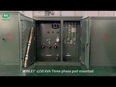 Трансформатор, установленный на площадке, 150 кВА, 3 фазы, 12870 В на 208 В, радиальная подача, стандарты ASNI IEEE, внесен в список UL